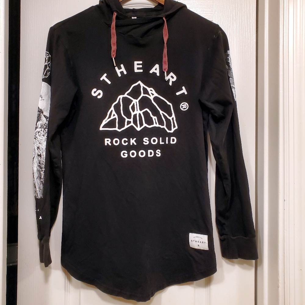 STHEART Black Long Sleeve lightweight hoodie S
